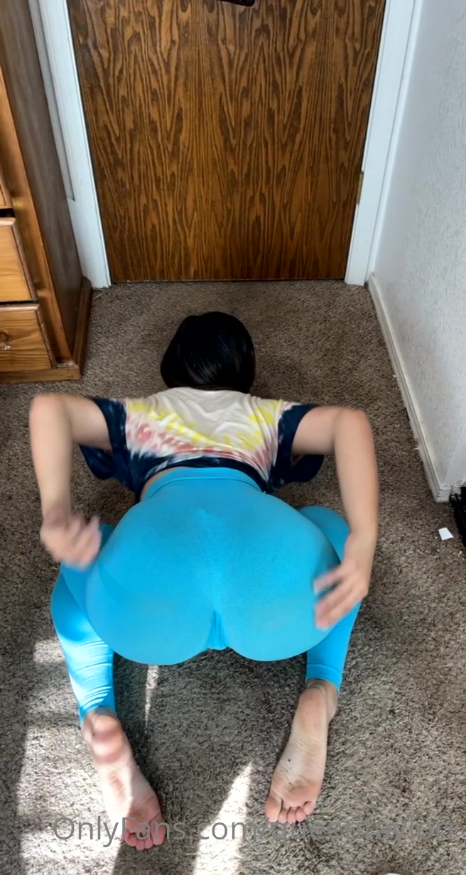 Bending Over In My Yoga Pants And Spreading