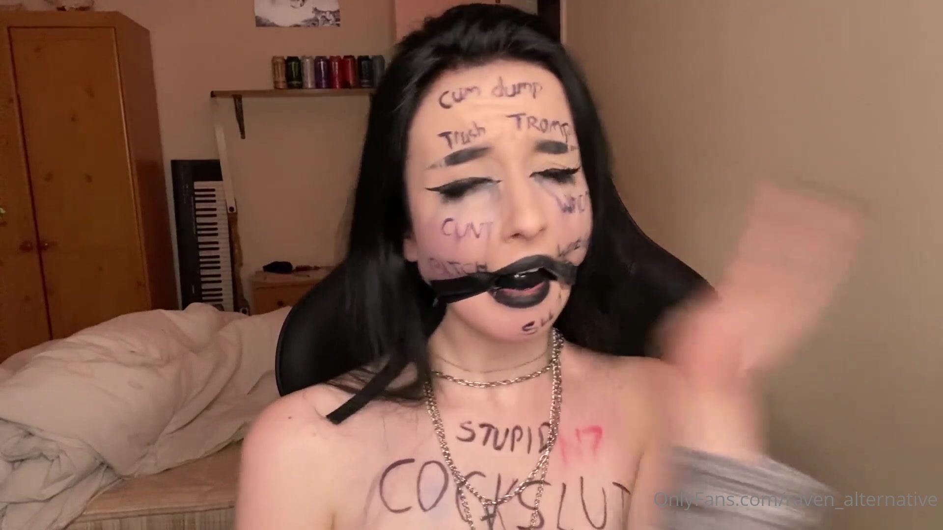 Slapping My Face And Tits Whilst Gagged