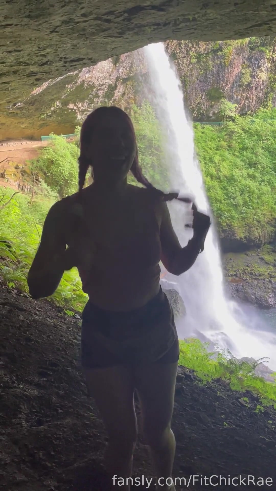 It Was So Dark In This Cave Under The Waterfall, But I Still Wanted To Flash You