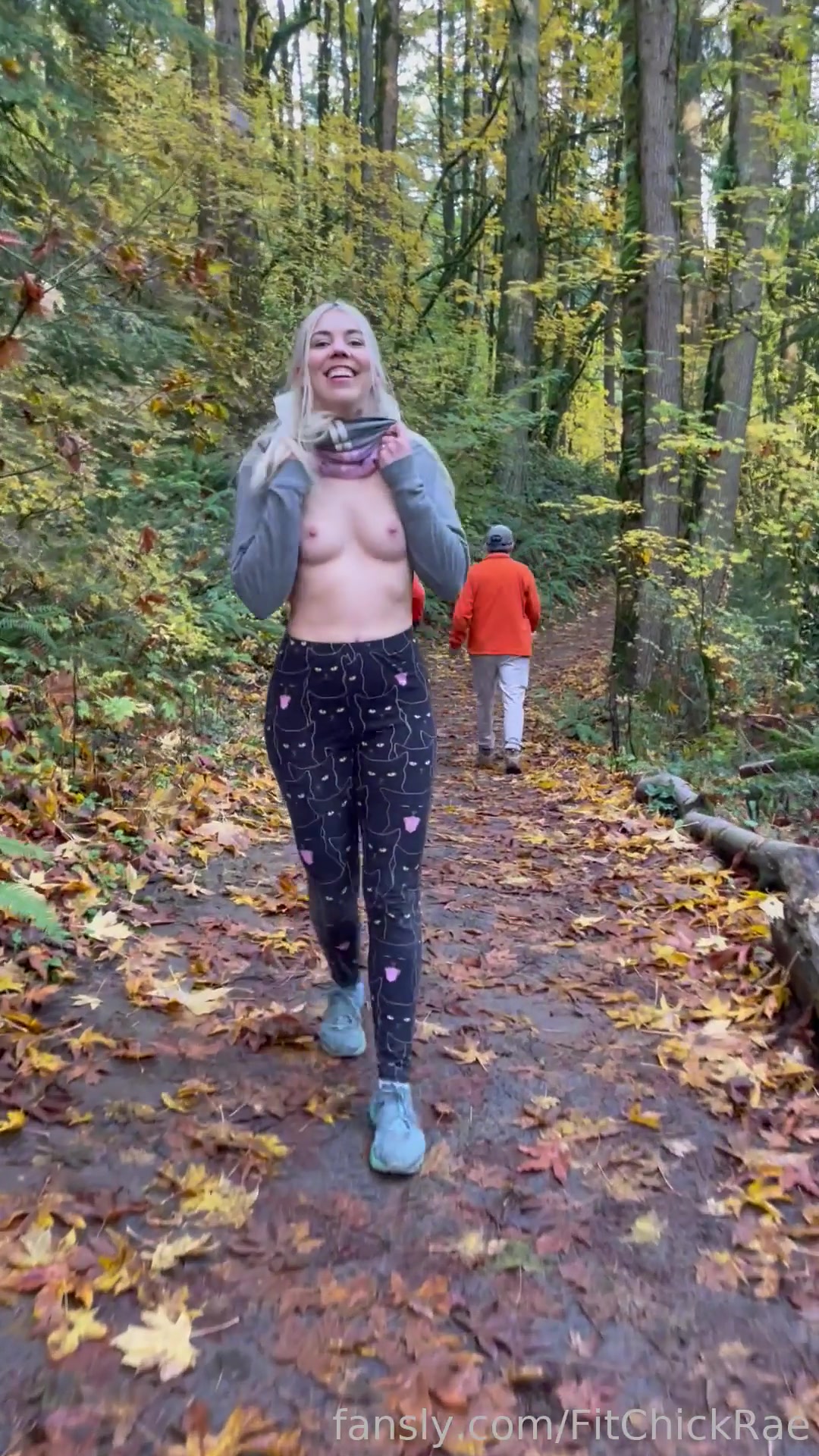 Quick Titty Flash On The Trail