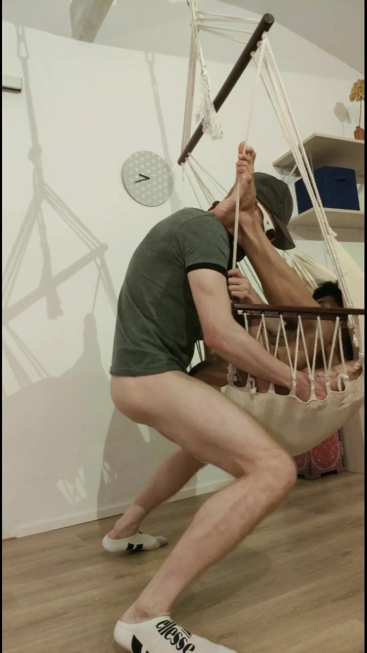 Enjoying A Hard And Deep Analfuck Dangling In A Hanging Chair!