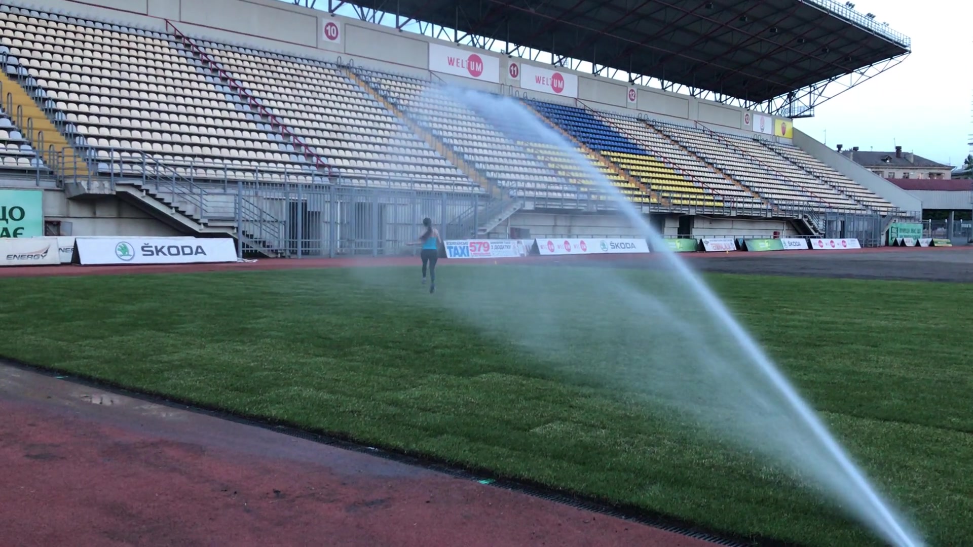 Fresh Shower On Football Stadium